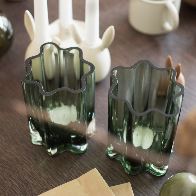 Filter glass candle, green