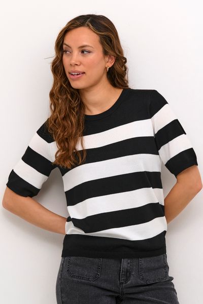 Hovedbilde KAlizza striped knit, black/chalk bold stripe