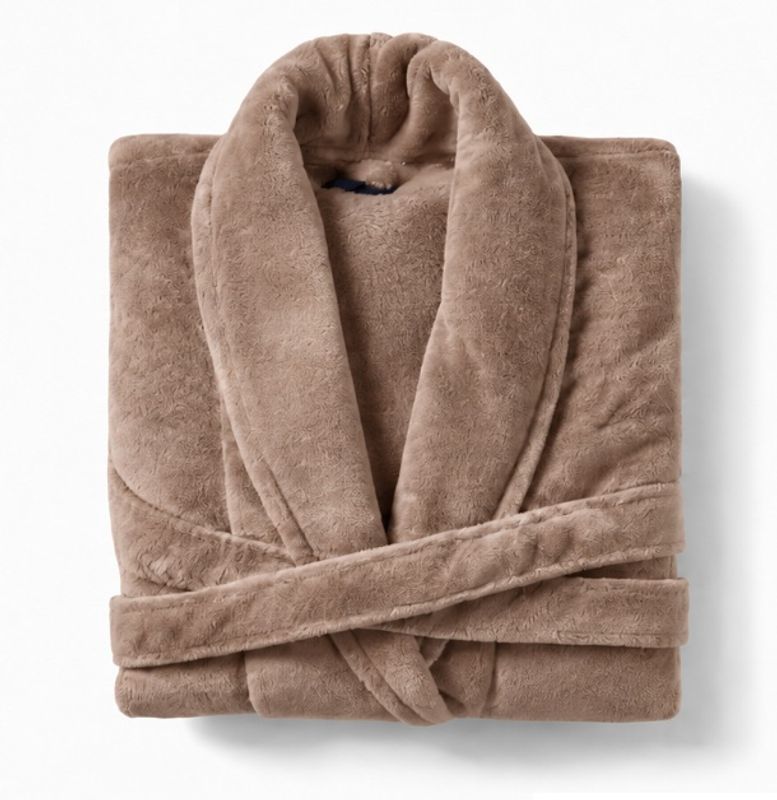 Womens Fleece Robe, beige