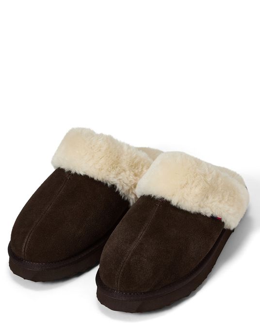Hovedbilde Women's suede slippers, dark brown