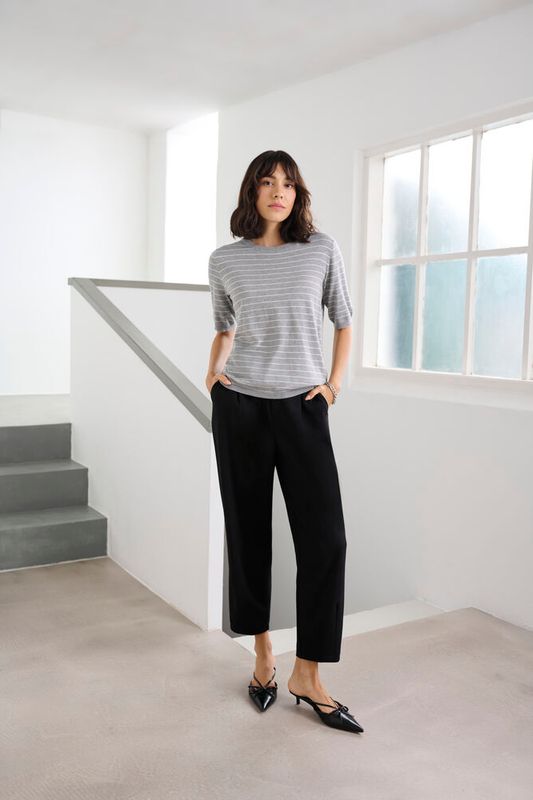 KAmerle pants cropped, black deep