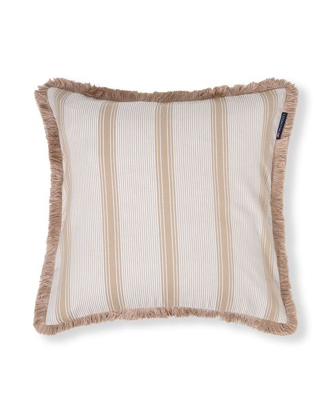 Hovedbilde Striped fringe putetrekk 50x50, beige/white