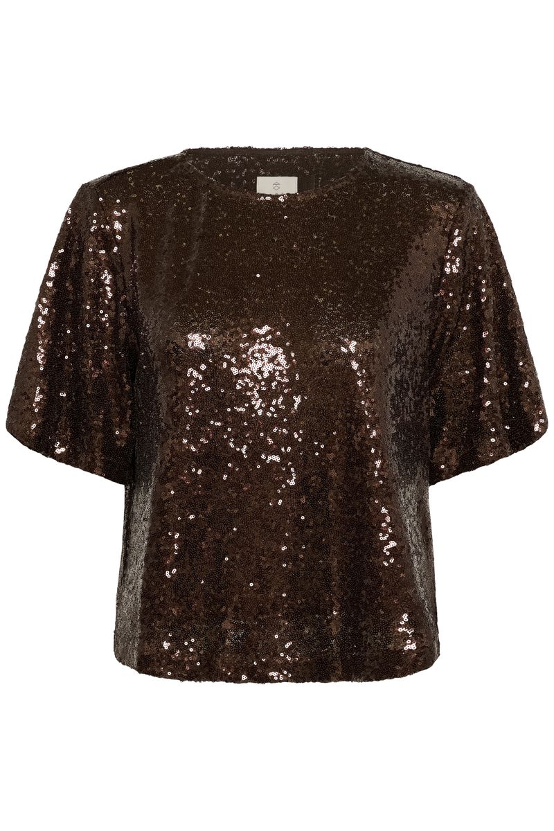 KAmiranda sequin blouse, black coffee