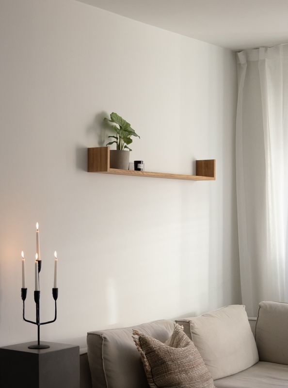 GREN Vegghylle, Eik - White Oiled, 120 cm