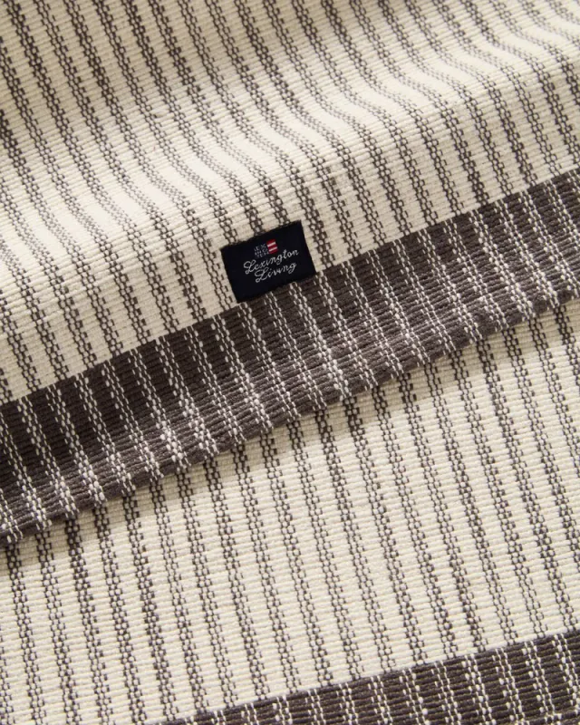 Striped rib bordløper, dark gray/white