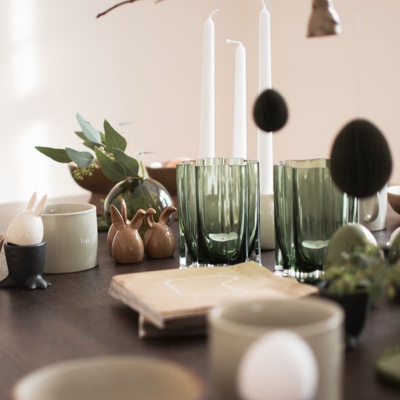 Filter glass candle, green