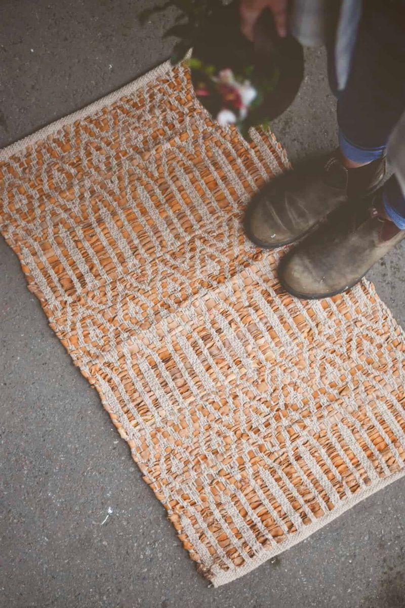 Dørmatte skinn 50x70 cm, mønstret rust