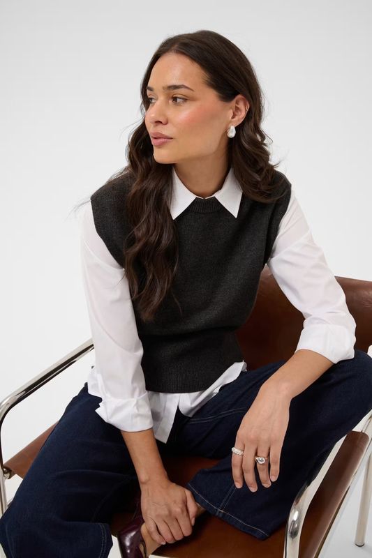 KAbarbara knit vest, dark grey melange