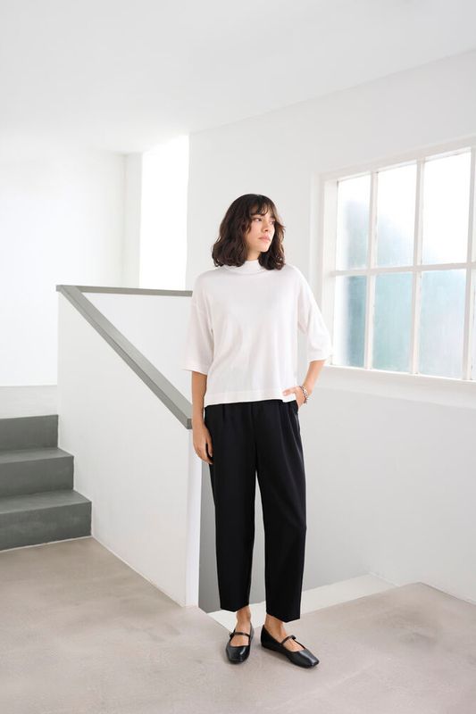 KAmerle pants cropped, black deep