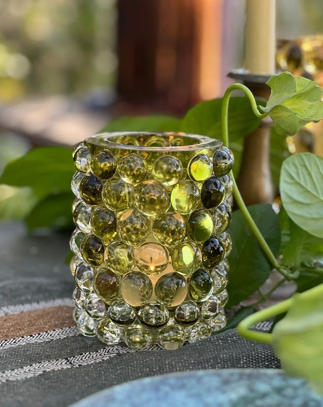 Hurricane lamp boule regular, oliven