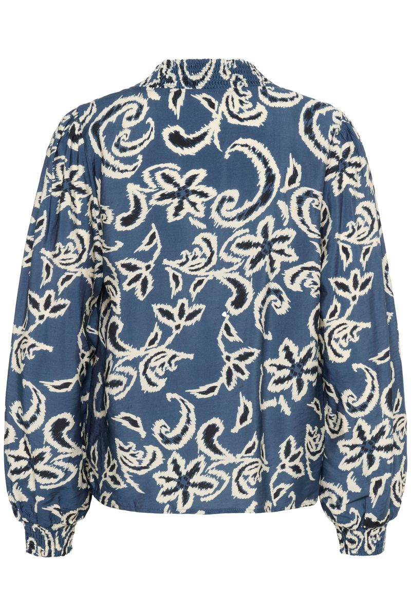 KAdahlia blouse, bering sea/white