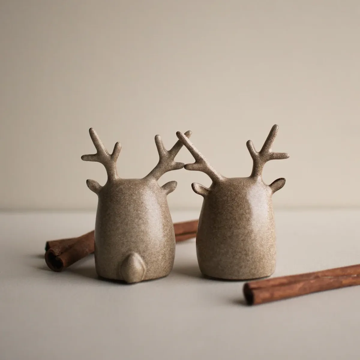 Deer twins 2 stk, beige