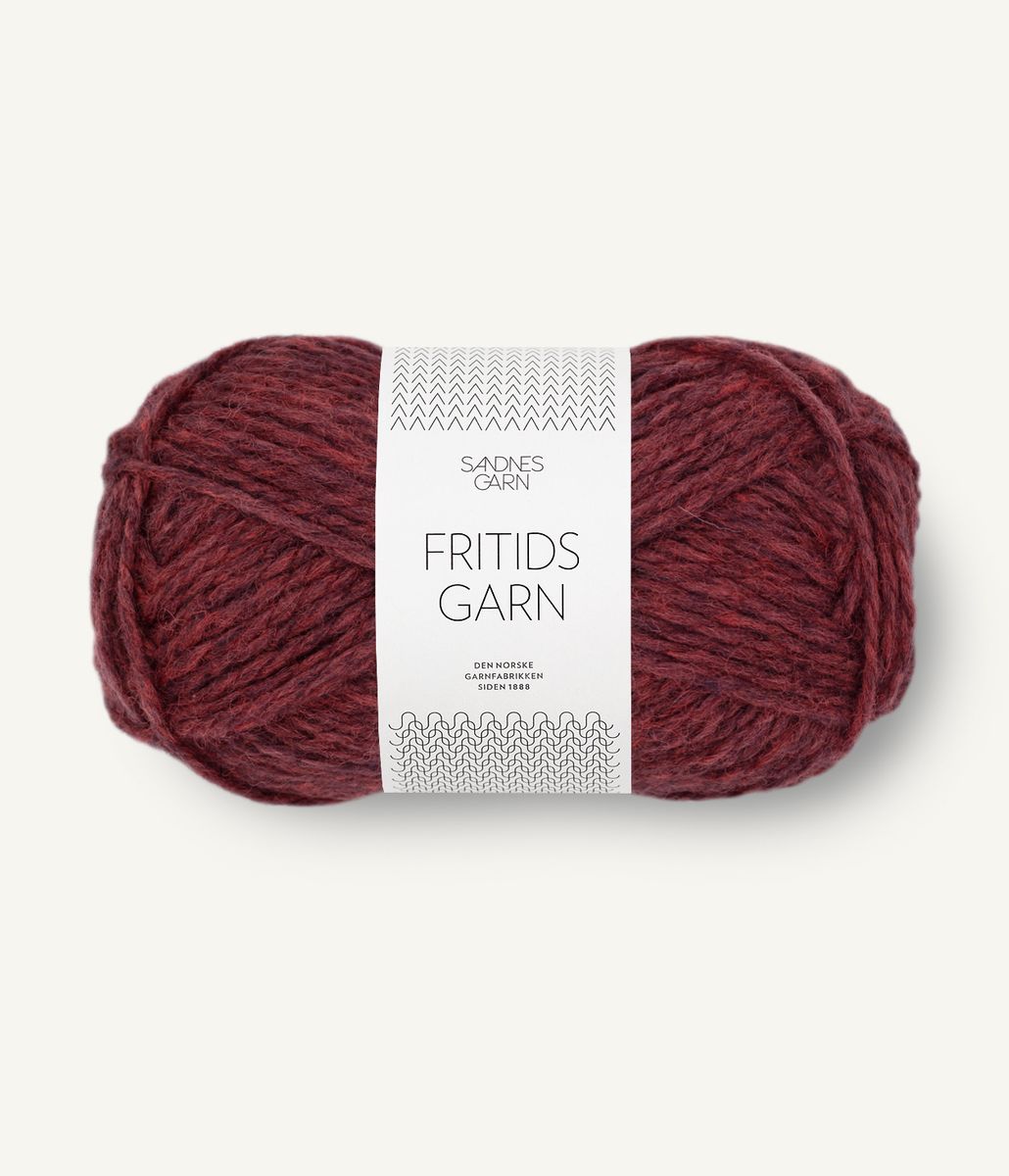 Fritidsgarn, mørk rødmelert 4363