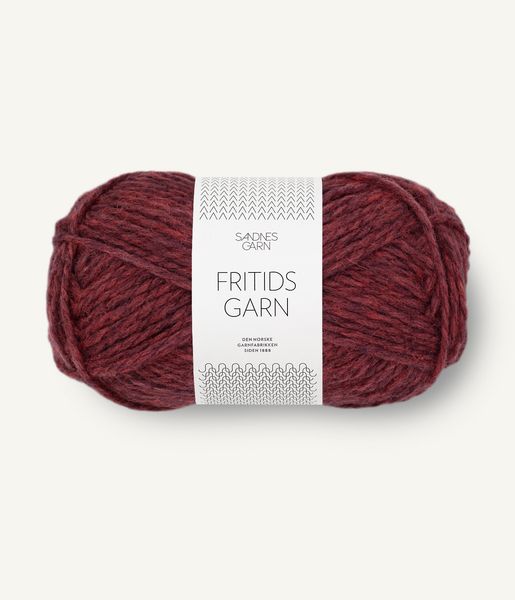 Hovedbilde Fritidsgarn, mørk rødmelert 4363