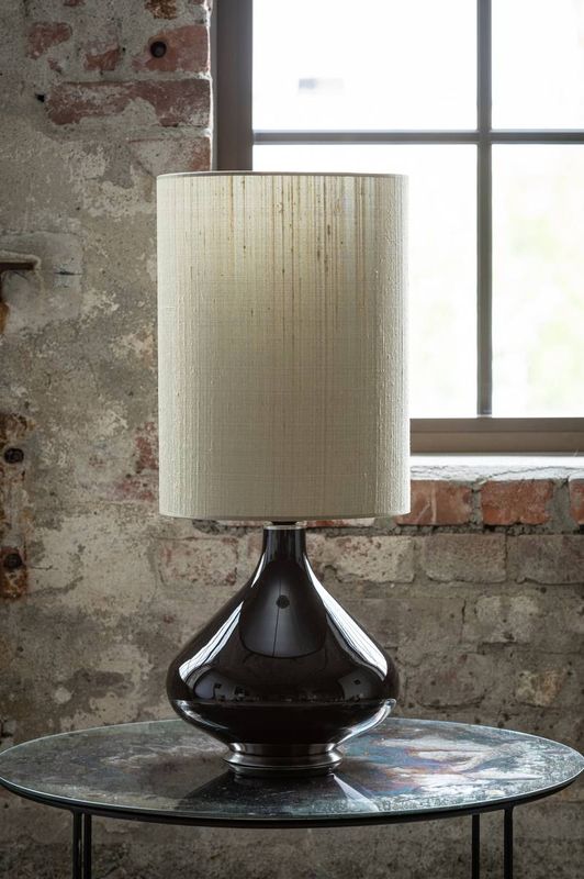 Flavia Negra Mini, Seda Gris Verde, H48 cm